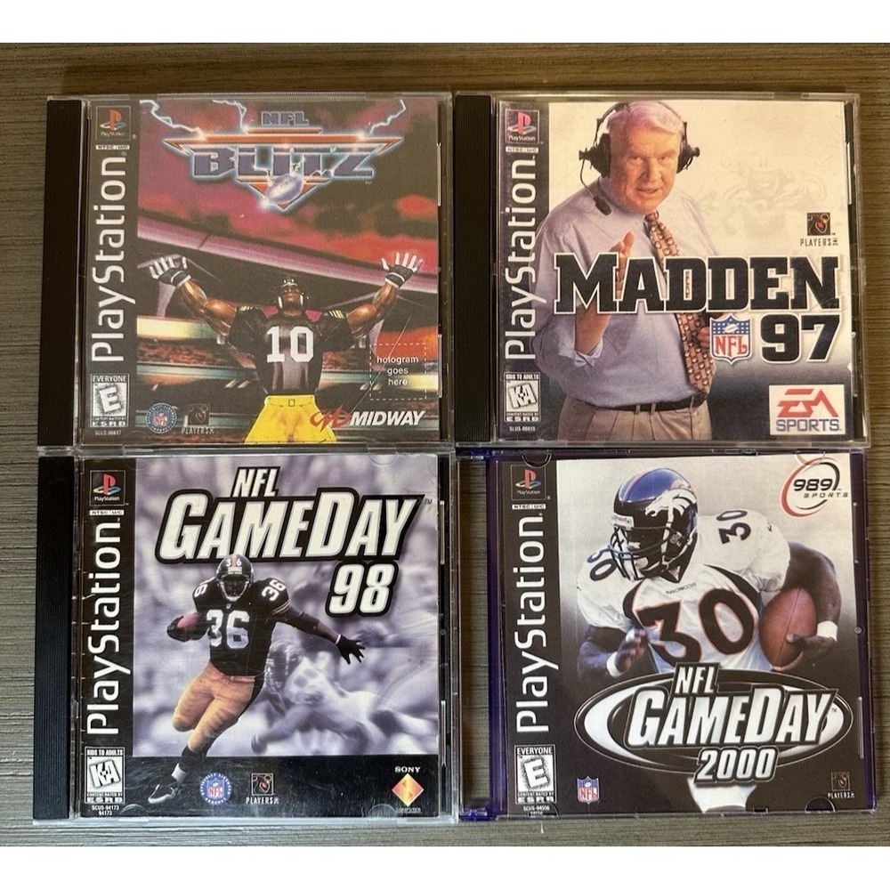 PS1 Football Game Lot - NFL Blitz, Madden 97, Gameday 2000, Gameday 98 CIB